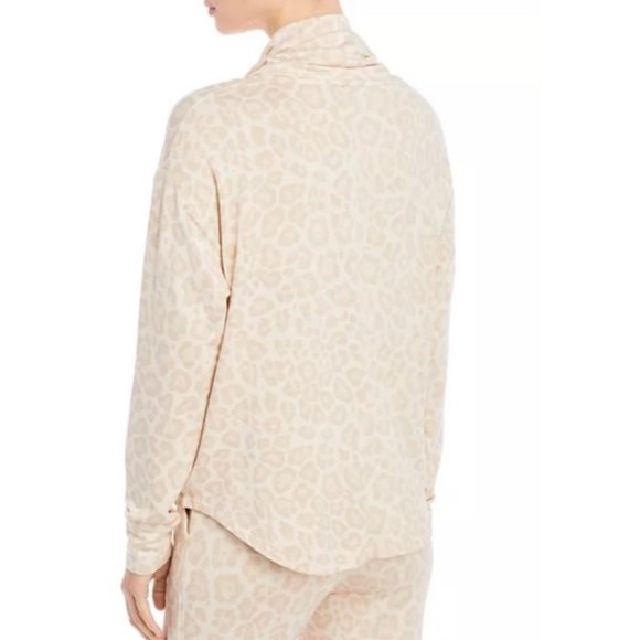 SPLENDID Cowl Neck Leopard Pullover Sweatshirt L - Picture 2 of 5